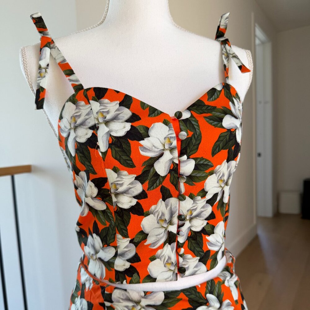 alice & olivia corset floral top